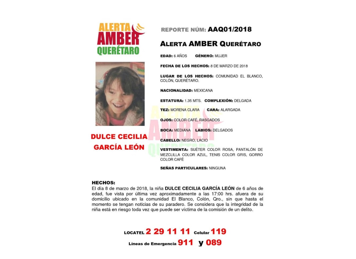 Continúa búsqueda de la niña Dulce Cecilia García en Colón