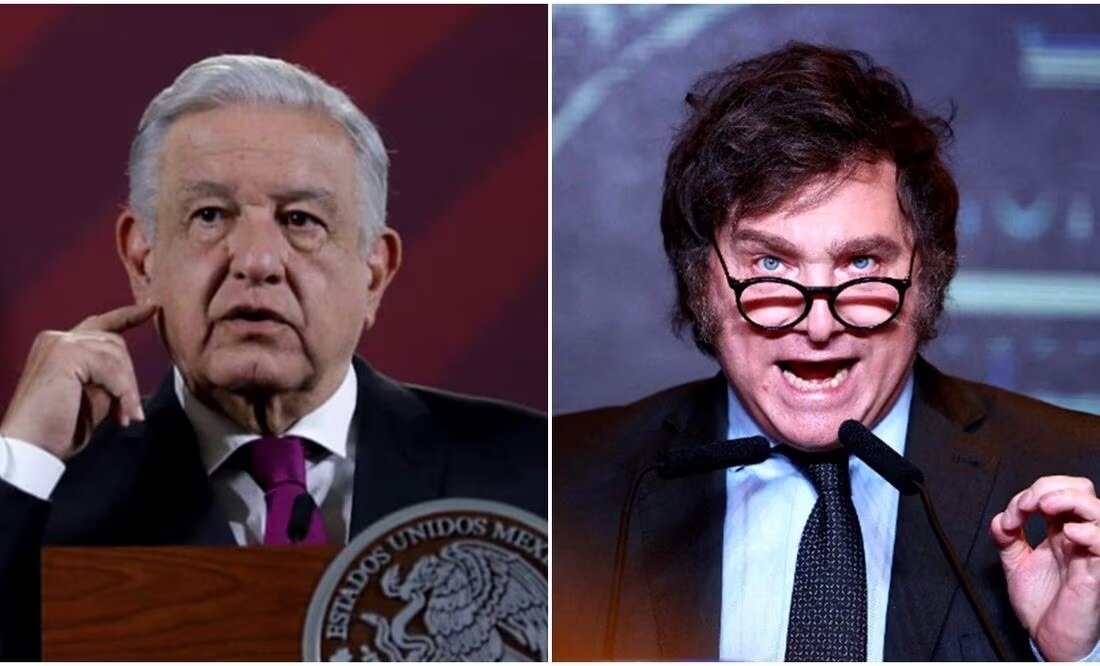 Presidente Andrés Manuel López Obrador / presidente electo de Argentina, Javier Milei. Foto: especial