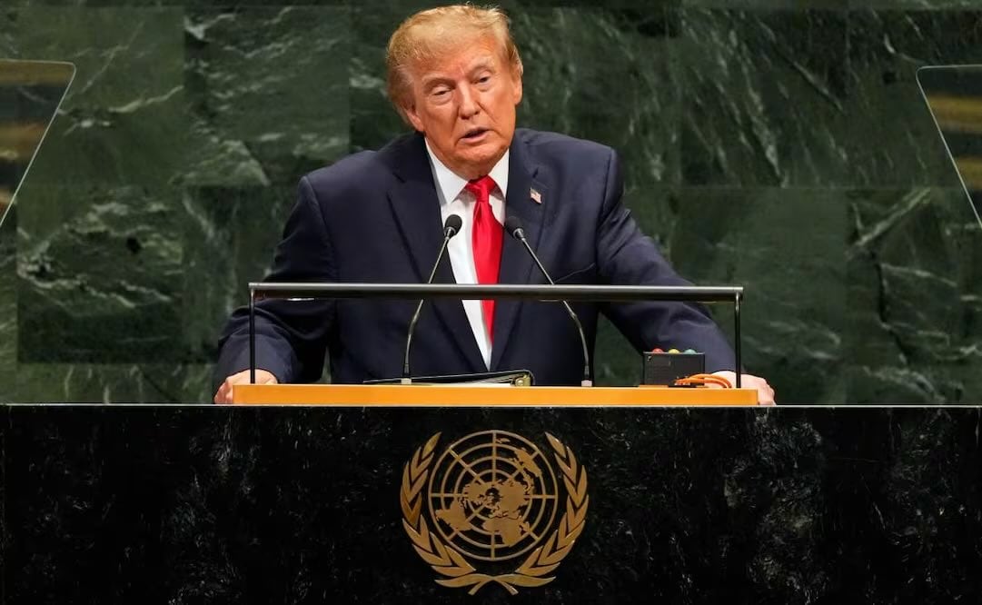 El presidente de Estados Unidos, Donald Trump, interviene durante la 81.ª sesión de la Asamblea General de las Naciones Unidas en la sede de la ONU, el martes 22 de septiembre de 2026. Foto: AP