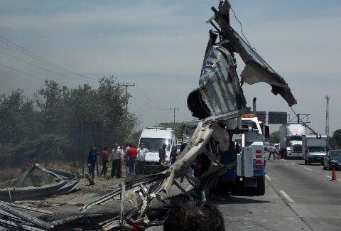 Nueve accidentes de transporte pesado