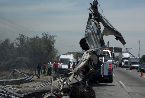 Nueve accidentes de transporte pesado