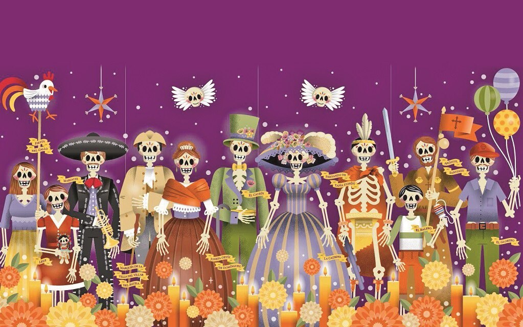 Un mural de Día de Muertos dedicado a Querétaro lindo