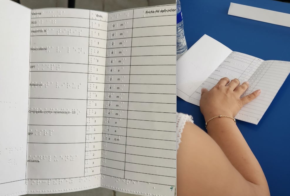 cartilla de vacunación Braile