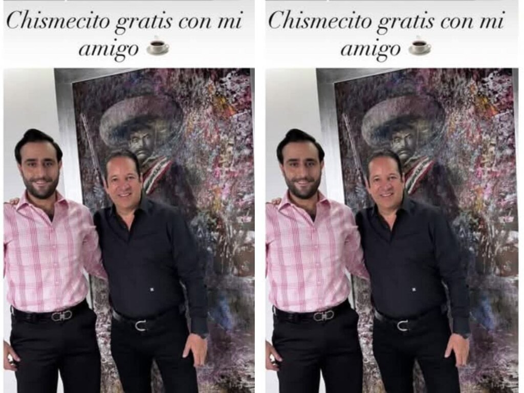 Francisco Domínguez apareció en un foto junto al hombre con el cual tuvo un incidente en el antro Canta Corazón. Foto: Tomada de redes