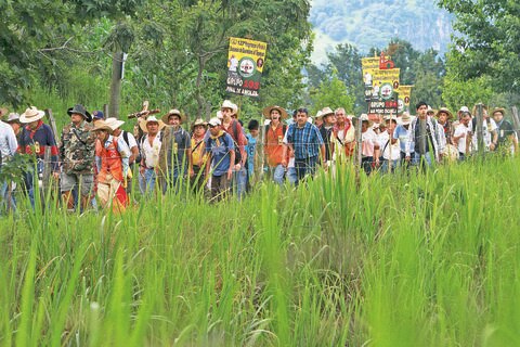 Sale columna de mujeres 