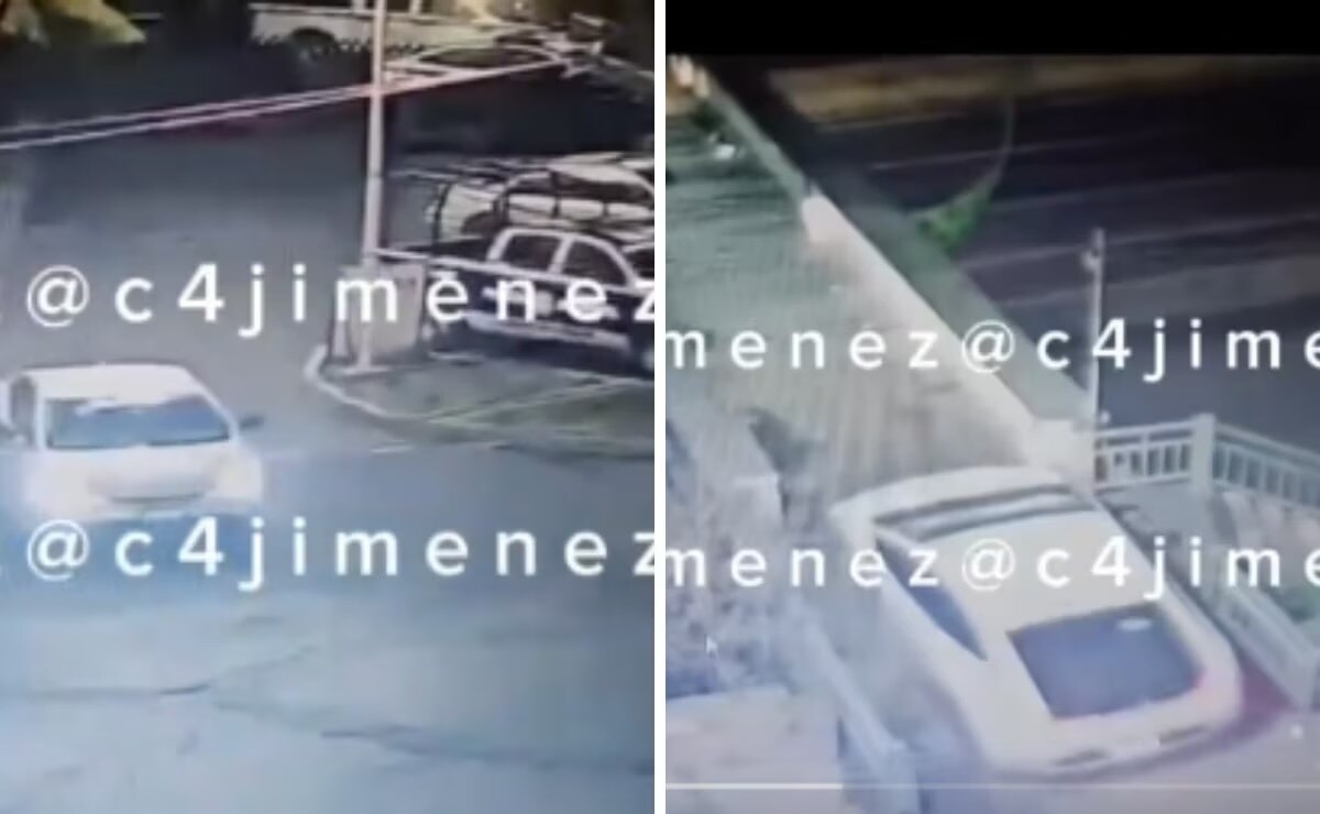 Video capta cómo conductor se subió a puente peatonal en el Estado de México