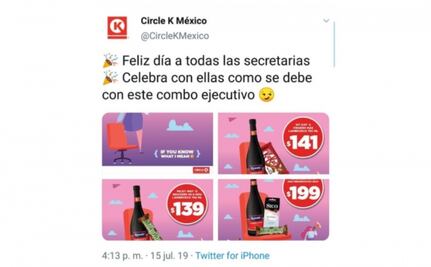 Senadora acusa de sexismo a Circle K; promovía vino y condones para secretarias