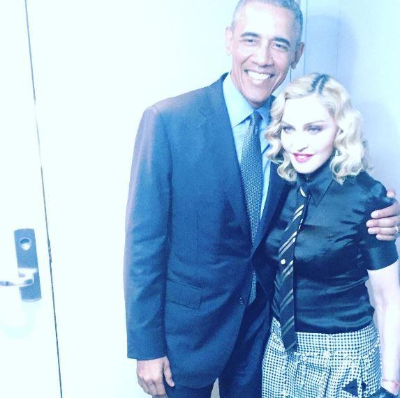 Madonna sin palabras ante Obama