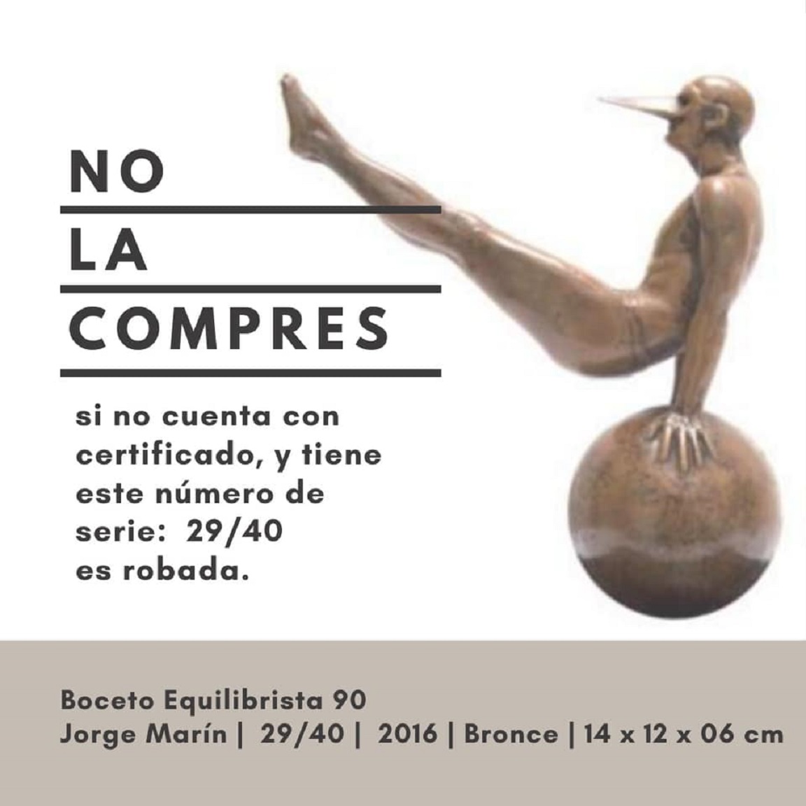 Roban esculturas de Jorge Marín, en Querétaro