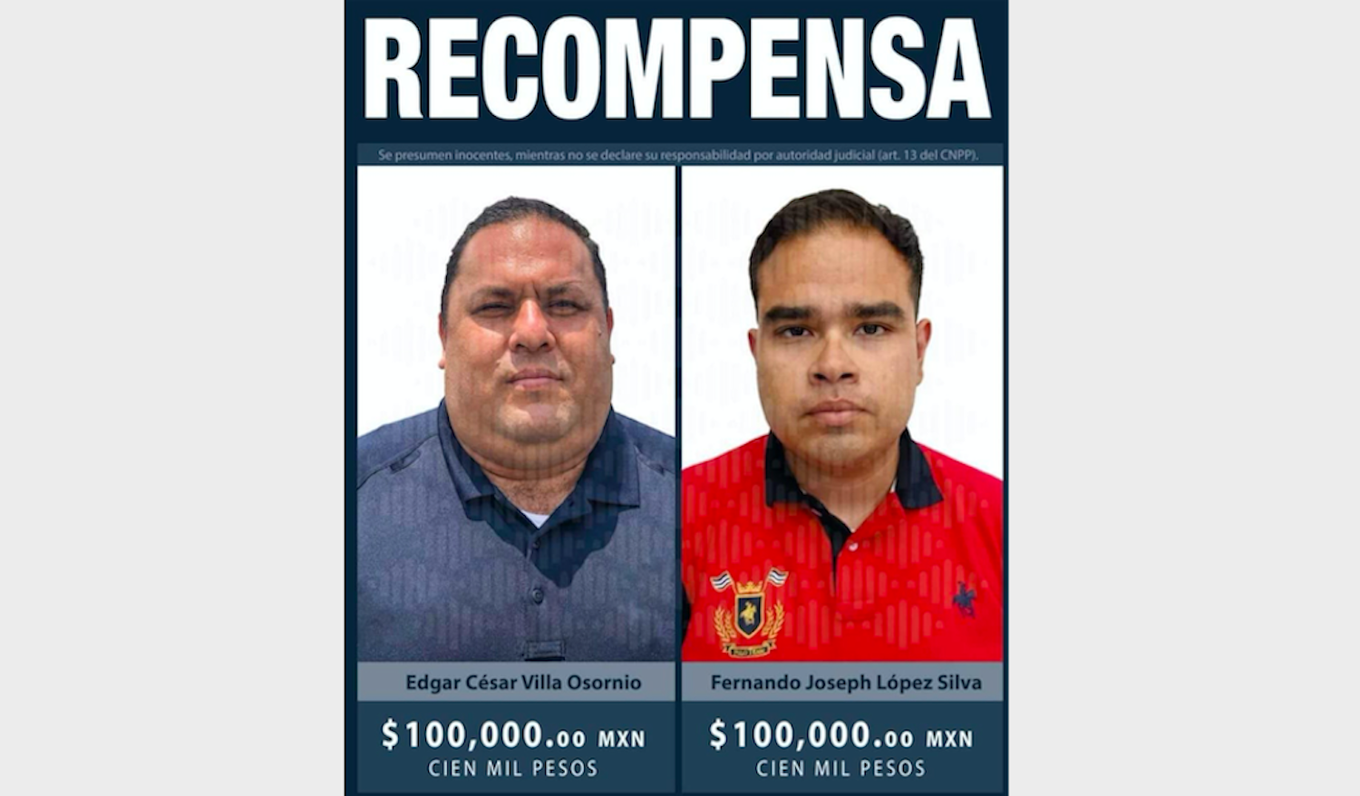 Ofrecen 200 mil pesos por 2 expolic&iacute;as responsables del homicidio de Daniel N