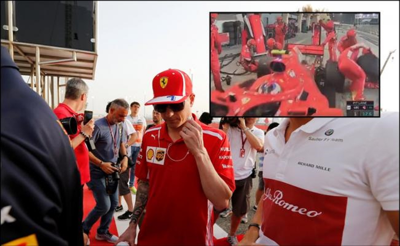 Kimi Raikkonen atropella a uno de sus mecánicos en el GP de Bahréin