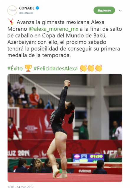 Alexa Moreno gana medalla de bronce en Copa Internacional de Corea