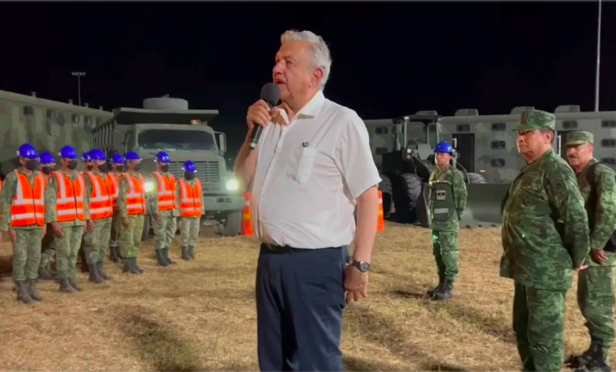 Militares inician construcción de Tren Maya y aeropuerto de Tulum; obras no tienen fines de lucro: AMLO