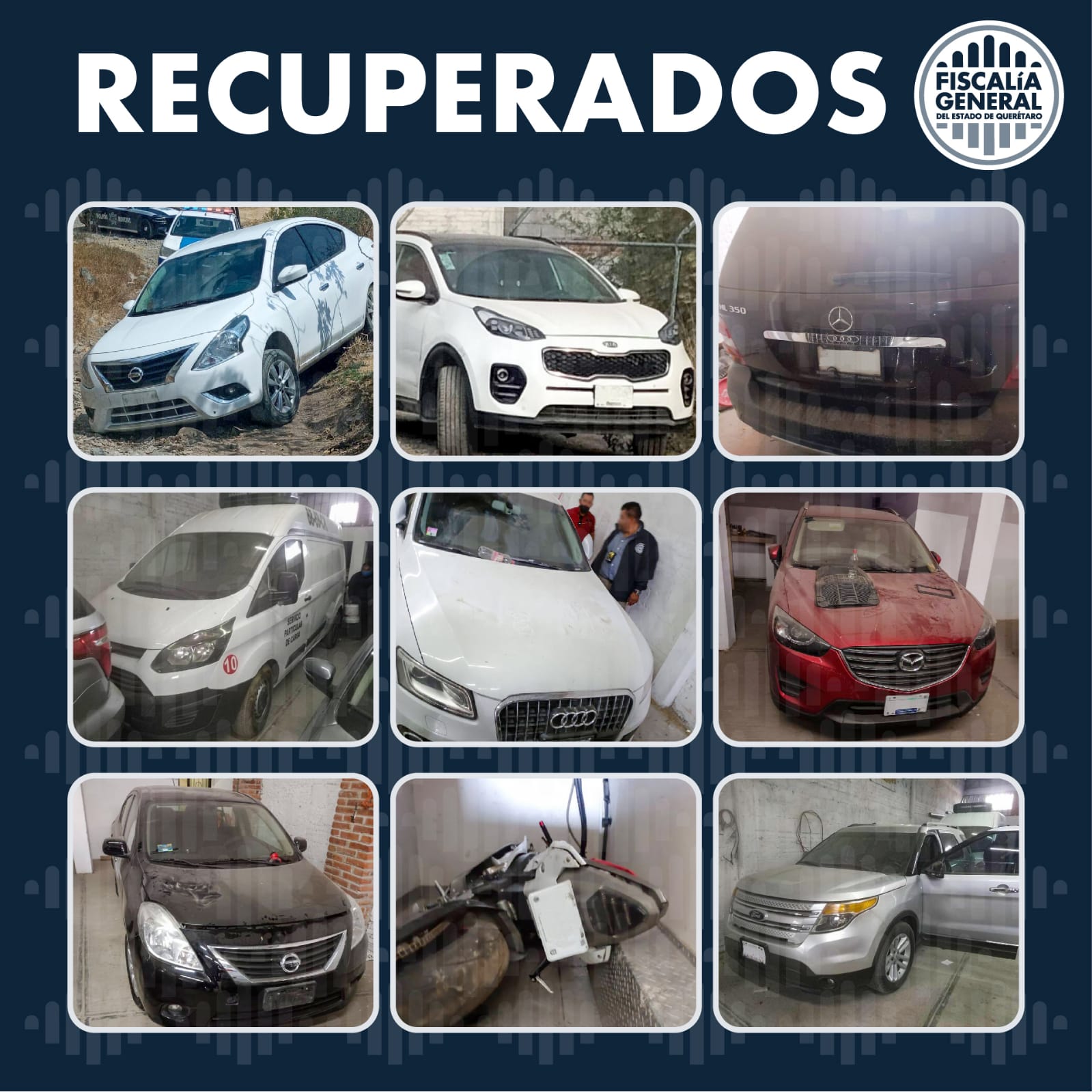 Recuperan en San Juan del Río 9 vehículos con reporte de robo