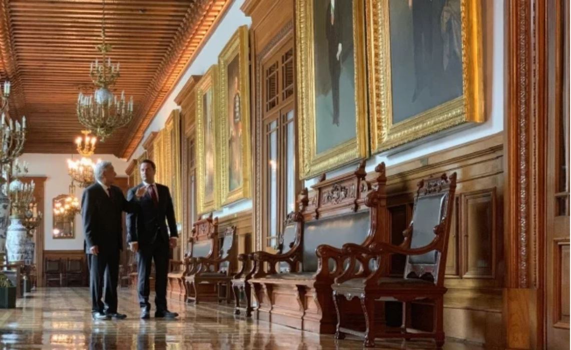 AMLO recibe al primer ministro de Luxemburgo en Palacio Nacional