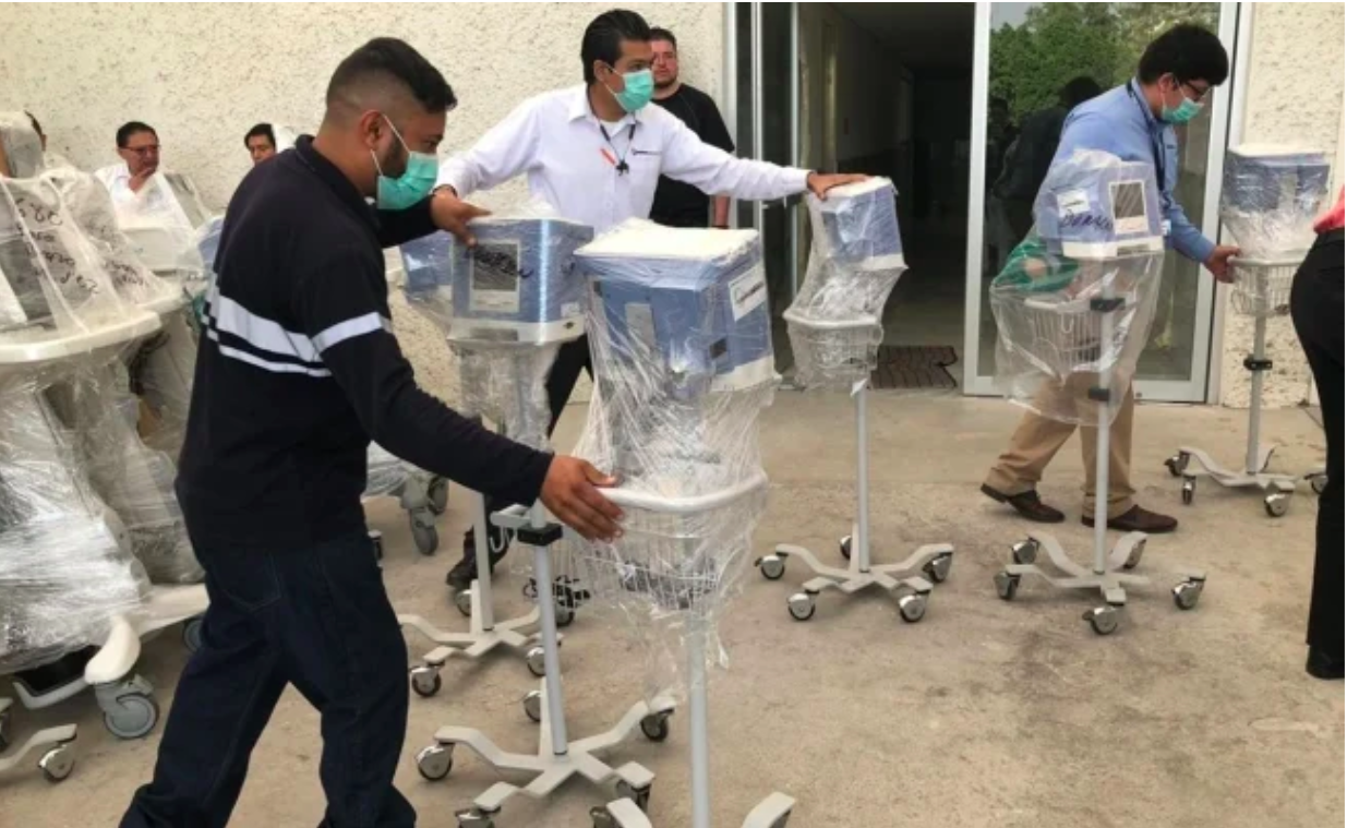 Donan a hospital del IMSS 50 ventiladores para atender a pacientes con Covid-19