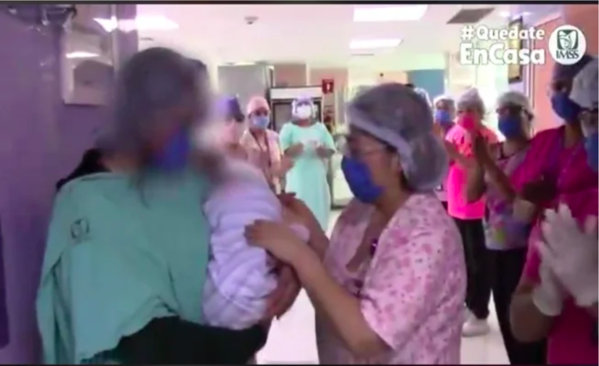 Dan de alta a beb&eacute; prematuro de madre con Covid-19 en hospital de La Raza